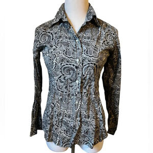 Etro Paisley Black and White Button Down, size 40